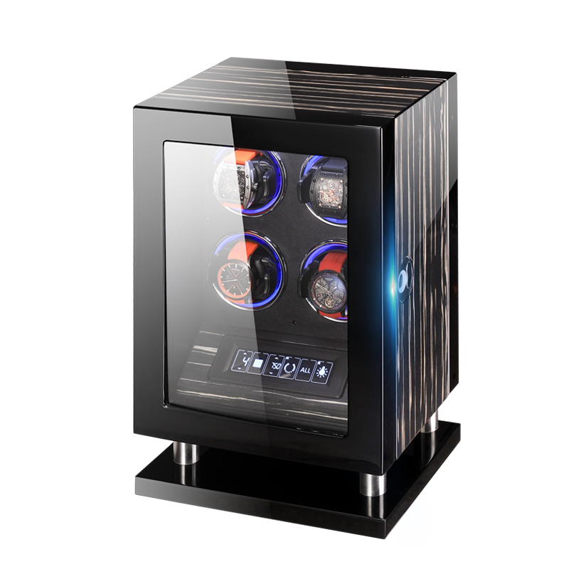 Embers watch winder for automatic watches 4 slots Mechanical watch storage box Automatic winder With fingerprint lock