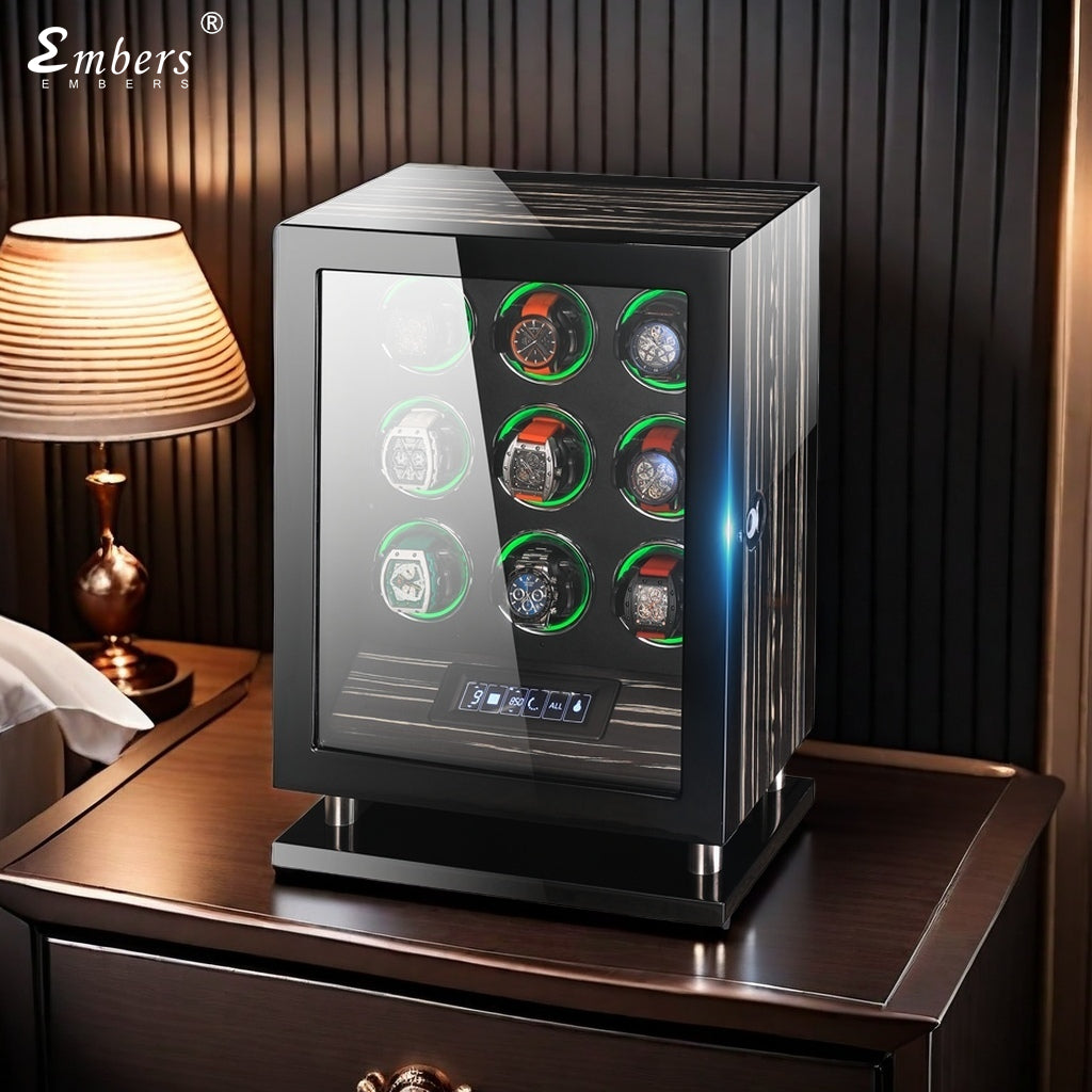 Embers Luxury Watch Winder 9 Watches Storage box Automatic winding Case Watch Collector