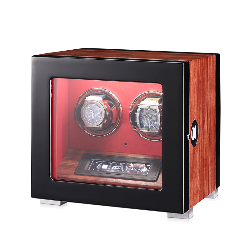 Embers Wooden Automatic Watch Winder 2 4 6 9 12 Watches Storage Box Biometric Shaker With Fingerprint Unlock Clock Case