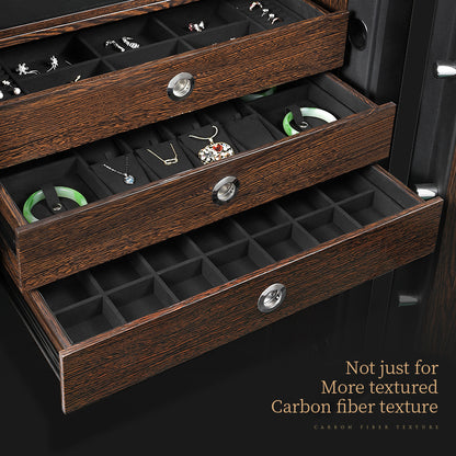 Embers Luxury Wooden Automatic Watch Box Safe Mechanical Watch Winder Watch Strongbox Anti Theft Jewelry Cash Storage Cabinet