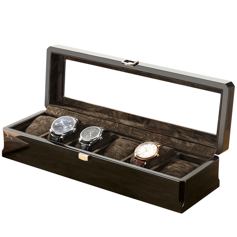 Brown 6 Slots Wood Material Watch Boxes For Men Shop Display Watches Practical Jewelry Watch Storage Organizer Cases